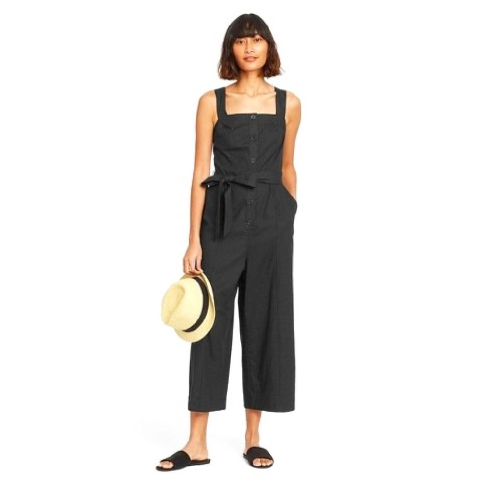 Women's Sleeveless Button-Front Jumpsuit - A New Day™